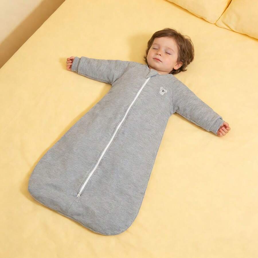 2.5 Tog 长袖婴儿睡袋，宽敞的新生儿睡袋 - 灰色 - 查看 1