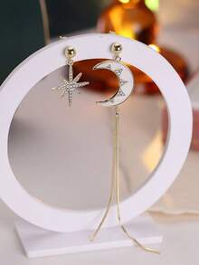 1件复古不对称星月流苏耳环，适合日常佩戴 - 耳環 - 查看 5