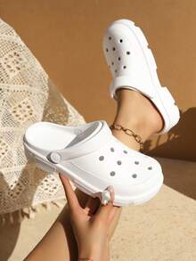 Modische vielseitige Clogs mit dicker EVA-Sohle, geeignet für den Outdoor-Einsatz - Weiss - Übersicht 2