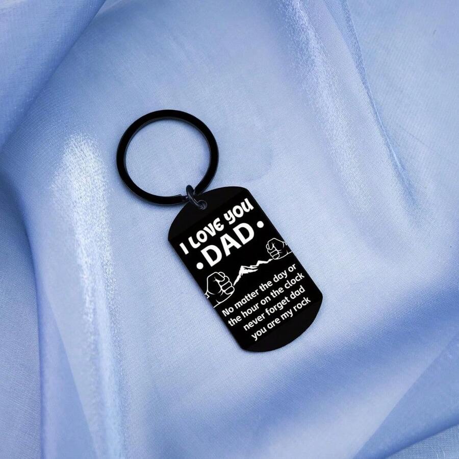 1件男士圣诞礼物，酷老爸钥匙扣，送给爸爸的圣诞礼物，女儿儿子送的礼物，我爱你礼物，父亲节感谢礼物，装饰品 - 黑色 - 查看 1