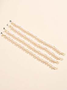 AETOLIA 14K Gold Plated 925 Sterling Silver 5-6mm Round Natural Cultured Pearl Beaded Bracelet, Handmade Design, Elegant Wedding Bracelet For Women - Yellow Gold - View 6