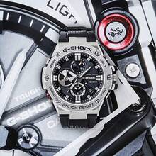 Casio 卡西欧 G-Shock 男士高级模拟腕表 - 太阳能动力蓝牙连接，不锈钢表圈搭配黑色树脂表带，200米防水防震，商务、户外探险及高端礼品皆宜的奢华腕表 - 均碼 - 查看 1