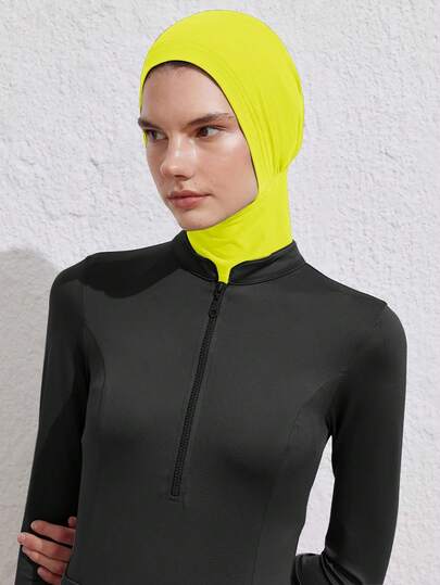 1pc Summer Bathing & Swimming Headscarf, Women's Quick-Wear Headscarf, Extended Neckline Design