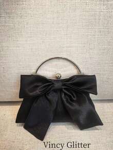 Túi cầm tay nơ lấp lánh sang trọng - Phong cách Y2K quyến rũ, lấp lánh, phù hợp cho các bữa tiệc, đám cưới, dạ hội, sự kiện trang trọng và lễ hội âm nhạc | Món quà hoàn hảo cho phụ nữ, thiếu nữ và sinh viên đại học, kết hợp hoàn hảo với phụ kiện dạ hội. - màu đen - Xem 1