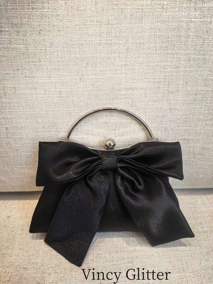 Túi cầm tay nơ lấp lánh sang trọng - Phong cách Y2K quyến rũ, lấp lánh, phù hợp cho các bữa tiệc, đám cưới, dạ hội, sự kiện trang trọng và lễ hội âm nhạc | Món quà hoàn hảo cho phụ nữ, thiếu nữ và sinh viên đại học, kết hợp hoàn hảo với phụ kiện dạ hội. - màu đen - Xem 1