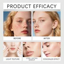 2 In 1 Color-Changing Foundation Stick, Ivory White, High Coverage Waterproof, Liquid Lightweight Moisturizing Brightening Foundation Color Changing With Brush Base For All Skin Types - 象牙白 - 查看 10