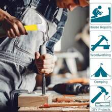 Caiqicome Yellow 11 Oz Straight Rip Claw Hammer With Smooth Face Hammers Tools One Piece Forged Nail Hammer For House DIY - Màu vàng - Xem 4