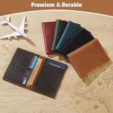 Leather Passport Holder, Passport Travel Wallet Cover Case For Men Women, Brown, 4.13 Inches X 5.5 Inches X 0.4... - Brown - View 7