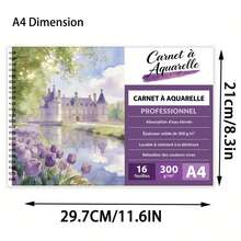 A5/A4 Professional Watercolor Sketchbook - 300gsm Waterproof Washable Paper - 16 Sheets Vibrant Color Retention - Castle Landscape Design (Spring, Summer, Autumn, Winter) - Professional Quality Watercolor Sketchbook For Artists, Painters & Hobbyists - Spiral Bound, Acid-Free, Portable Art Journal For Creative Drawing, Studio & Art Class - Multicolor - View 12