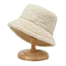 Solid Color Sherpa Bucket Hat, Warm And Windproof Design With Fashionable Style, Suitable For Daily Wear - Multicolor - View 8