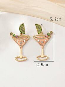 1对可爱新鲜水果和酒杯系列女士耳环 - 耳環 - 查看 5