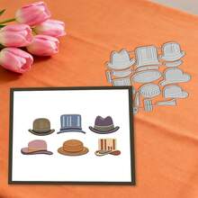 创意帽子模具、DIY剪贴簿相册和压花模板、贺卡制作工具、卡片纸切割工艺品、礼品卡制作模板模切。 - 銀色 - 查看 8
