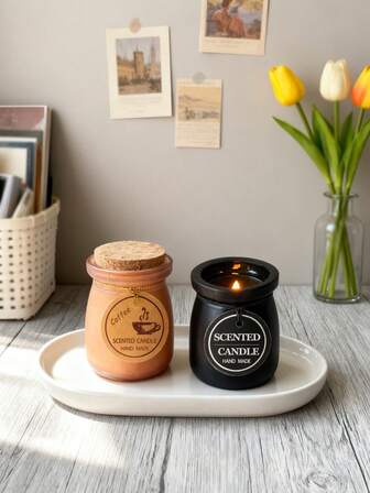 1支/2支手工木质香氛蜡烛 - 东方果香花香调，无烟，持久留香，舒缓压力，家居装饰 | 送给女性、母亲、男性、朋友的贴心礼物，适合周年纪念、情人节、生日、毕业典礼、婚礼、新年等场合