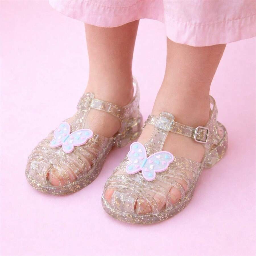 Girls' Butterfly Glitter Glamour Sandals - Dorado - Ver 1