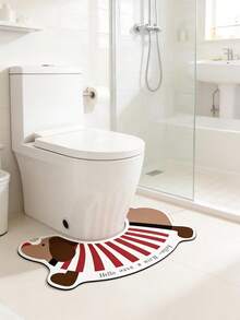 1件装可爱小狗U型装饰垫，浴室硅胶地毯，吸水地毯，浴室地垫，浴室地毯，门垫，小地毯，地毯，垫子，家居装饰，小地毯，户外地垫，家居装饰，地毯，卧室地毯，可水洗地毯 - 彩色 - 查看 2