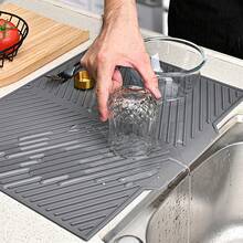 Silicone Drying Mat - A Mat With Anti-Slip Design And Drainage Holes That Can Quickly Dry Pots, Bowls, Utensils. This Durable Countertop Protective Mat Is A Must-Have For The Kitchen, Long-Lasting And Durable. - Multicolor - View 1