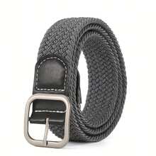Men's Durable Nylon Belt With Metal Square Buckle - Breathable Elastic Design, Adjustable For Work, Leisure, And Daily Use - Ideal Gift For Men, Multi-Functional Belt, Modern Belt, High-Quality Belt, Multi-Pack, Exclusive For Outdoor Enthusiasts - 黑色 - 查看 5