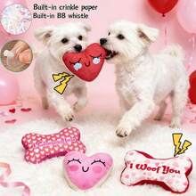 1 món đồ chơi nhồi bông có âm thanh phiên bản giới hạn ngày Valentine cho thú cưng, hình trái tim/xương/hoa hồng để thu hút sự chú ý của thú cưng, thể hiện tình yêu thương dành cho thú cưng, thích hợp cho chơi tương tác, ném bắt, gặm, làm sạch răng, thiết bị phát âm thanh tích hợp để thu hút thú cưng, quà tặng ngày lễ/quà Valentine/quà lễ hội/quà tiệc cho thú cưng, quà Valentine cho thú cưng yêu quý, đồ dùng cho thú cưng, đồ chơi cho thú cưng, quà Valentine cho thú cưng. - Nhiều màu - Xem 1
