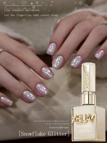 15毫升 XEIJAYI 雪花闪粉指甲油，全新亮白色闪粉美甲设计，适合女士美甲沙龙使用 - 白色 - 查看 2