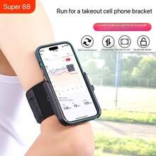 Adjustable Phone Holder 1pc Wrist Phone Holder Strap Detachable 360° Rotation Sports Armband For Running Fitness Tracker Wristband Spring Gift - Black - View 4