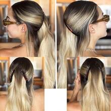 Paris AD66/2 French Side Comb Large Curved Tortoiseshell Hair Combs Women Fine Hair, 4 Inch Strong Hold Comb Women Bun Chignon - Do Styling Hairstyle Accessories, Made In France - 玳瑁 - 查看 4