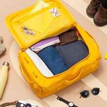 Rovin Mochila de Viaje, Bolsa Deportiva, Maleta Impermeable, Asas Desmontables y Ajustables, Multiusos - g+amarillo - Ver 6