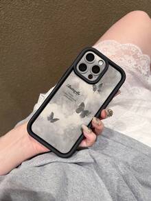 1 chiếc ốp lưng điện thoại cao cấp thời trang họa tiết bướm mờ màu đen, chất liệu đá obsidian, chống rơi và chống trượt, mẫu mới 2026, tương thích với các dòng 17 17 Pro 17 Pro Max Air 16 15 14 13 12 11 / S26 S25 S24 S23 / Redmi / OPPO / VIVO / HONOR - màu đen - Xem 2