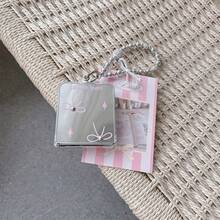 Fashionable Mirror Bow Foldable Phone Case With Chain, Compatible With Samsung Galaxy Z Flip3 5G/Galaxy Z Flip 4 5G/Galaxy Z Flip 5 5G/Galaxy Z Flip 6 5G/Galaxy Z Flip 7 5G, Minimalist Foldable Screen Protective Cover - Multicolor - View 2