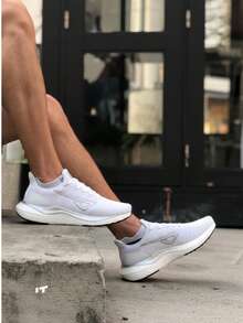 Tenis Masculino e Feminino Academia Corrida Caminhada Macio Confortavel Envio Imediato Promoção Frete Grátis - Branco - Visão 2