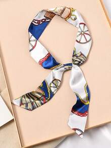WJ1033 Narrow Long Skinny Neck Silk Scarf Bag Scarf For Handbag 1PC - A - View 43