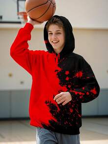 Boys' Graphic Hoodies (Size 14-16) - Cool Baseball Football Themed Sweatshirts, Perfect Gifts For Teens - G60 Red Graffiti - View 6