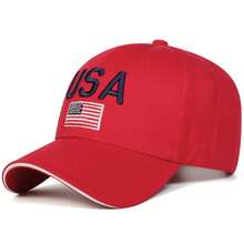 1Piece Men USA US Flag Embroidered Baseball Cap Outdoor Adjustable Sunscreen Leisure Hat Spring Autumn Travel Tourism Beach Vacation - Nhiều màu - Xem 12