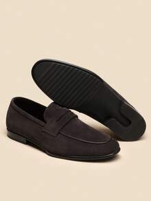 Men's Classic Suede Penny Loafers Premium Leather Dress Shoes Lightweight Comfort Slip On Formal(Runs Large, We Recommend Ordering A Half Size Down) - Màu Tím - Xem 5
