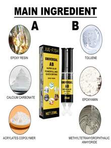 JUE FISH Casting Glue, Glue Substitute For Welding Metal Defects, Room Temperature Curing With Strong Bonding Strength / Epoxy Resin AB Glue Waterproof And Heat-Resistant Multi-Purpose Metal Crack Repair Adhesive - Multicolor - View 6