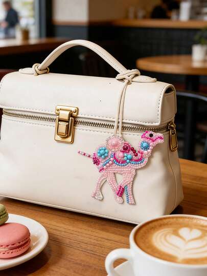 Handmade Beaded Bag Charm, Desert Camel Animal Pendant Accessory,Beaded Camel Bag Charm - 6 Stylish Optional Handbag Pendants, Fashionable Beaded Keychain Accessory For Purses, Backpacks, Keys & Luggage Tags, Cute -Inspired Camel Charm To Add A Playful & Cultural Touch To Bags