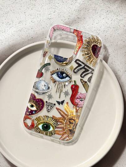 Evil Eye Jewelry Like Picture Print Clear Case Compatible With IPhone 13/11/17/17pro/16/14/15/15pro/15 Plus/15 Promax/7plus/8plus/X/Xs Max/Xr/11pro/12pro/13pro/14pro/12mini/13mini/11promax/12promax/13promax/14promax/14plus/17pro Max/17Air/6/6s Plus/7/8/16Pro/16plus/16promax/Se2/17promax&Compatible With Samsung Galaxy/A54/A14/A12/A13/A15/A32/A33/A24/A52S/S20/S21/S22/S23/S24/S23Plus/S24ultra/S25/A15/A33/A23
