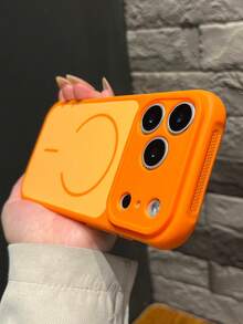 Luxury Skin Feel Matte Magnetic Lens Protective Shockproof Phone Case Compatible With IPhone 17 Pro Max 17 Pro 13 14 15 16 Pro Max 14 15 16 17 Heat Dissipation Bumper Back Cases Cover - Orange - View 5