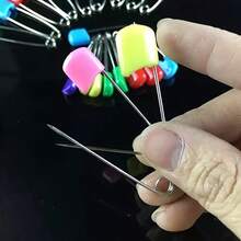 25/50pcs Colorful Plastic Head Safety Pins, 2.1 Inch Stainless Steel Lock Design, Multi-Size Durable Safety Pins, Suitable For Diapers, Bibs, Sewing, Quilting, Crafts, Fabric Positioning And Daily Home Or Office Use - Random Mixed Colors - A-Colorful - View 8