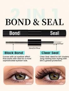 80D Spiky & Wispy Cluster Eyelash Set, Fluffy & Dense Cluster False Eyelashes With Adhesive, Sealant, Makeup Remover, Tweezers & Lash Comb, DIY Cartoon Personalized Fake Lashes - Multicolor - View 10