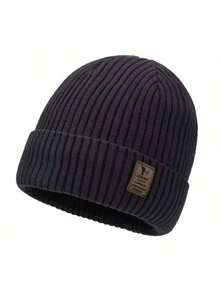 Men's Winter Thermal-Lined Hat, Men's Warm Thick Knitted Wool Hat, Outdoor Cycling Balaclava, Cold-Proof Ear Protection Cap - Multicolor - View 13