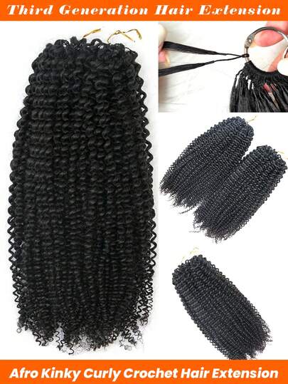 50g African Fluffy Curly Feather Hair Extensions, Pre-Separated No Knot Human Hair, 100% Real Human Hair For Bohemian Braiding, Suitable For Women