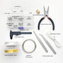 17 piezas Kit de Fabricación de Joyas DIY, Incluye Pulsera, Collar, Accesorios con Cuentas, Herramientas y Materiales de Manualidades - Combinación de paquetes de materiales - Ver 3
