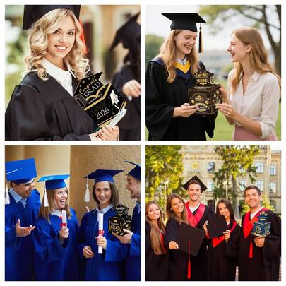 1pc 2026 Black Gold Graduation Gifts, Class Of 2026 Money Gift Box, Funny Surprise Cash Gift Idea Kit For Boys Girls College High School Congrats Grad