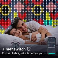 RGB Smart Curtain Lights With/6.56FT/400LED  Bluetooth App LED String RGB Fairy Lights For For Window Bedroom Decoration Valentine Day/Birthday - 6.56FT/400LED - View 5
