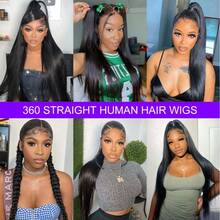 ZHENDEFA 隐形绑带 360° 无胶假发 真人发 骨直 拉扯式高清透明蕾丝前假发 带弹性抽绳 预拔毛巴西直发假发 真人发 - SNatural - 查看 10