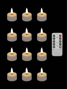 6pcs Flameless LED Tea Light Candles With Flickering Effect, Remote Control And Timer Function (2H, 4H, 6H, 8H), Suitable For Home Decor, Valentine's Day, Weddings And More To Create Ambiance - White - View 13