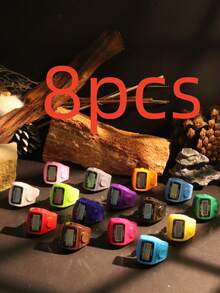 1pc/6pcs/8pcs Mini Cute Finger Ring Counter, Portable Hand Press Electronic Display Counter, Silent Manual Multi-Channel Counter, Durable - Multicolor - View 12