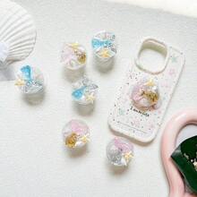 1 cái giá đỡ điện thoại kiểu Nhật Bản, có keo dán, có thể mở rộng, hình sao biển, vỏ sò, nàng tiên cá lấp lánh, dành cho nữ. - Nhiều màu - Xem 1