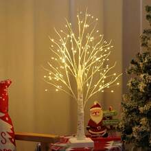 ZINHEM Árbol de Navidad con Luces LED, decoración navideña de Abedul de 60 cm, Luces de árbol Brillantes de Color Blanco cálido, Adecuado para decoración de Interiores navideños - Amarillo - Ver 2