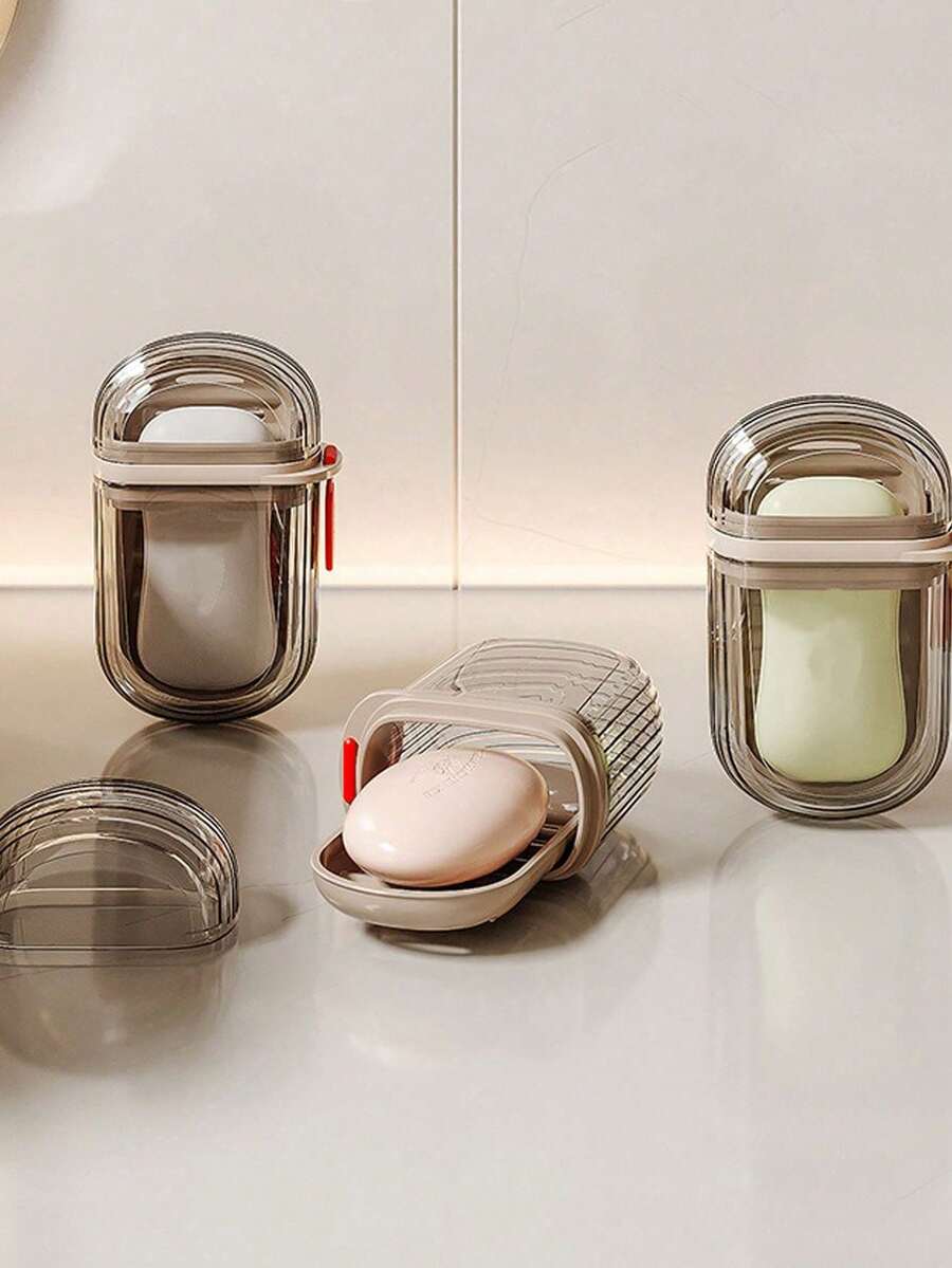 Portable Travel Soap Box, Creative Light Luxury Travel Soap Box With Lid Creative Sealed Drain, Small Soap Box For Business Trip, Outdoor Travel Soap Box, Student Dormitory Bathhouse Sealed Portable Creative Soap Box Multifunctional Storage Box(Handle Part Of The Two Shapes Random Delivery, Specific Please Prevail In Kind) Travel Essentials School School Supplies Holiday Camping Holiday Essentials Vacation Accessories Mini Perfume For Women Perfume For Men Perfume Beach Bottle - 彩色 - 查看 1